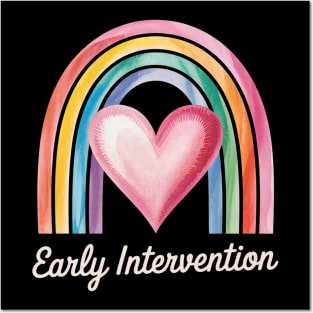 Rainbow Early Intervention Heart Teacher Interventionist Posters and Art